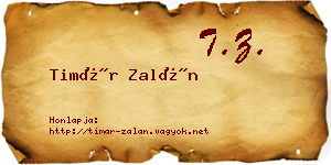 Timár Zalán névjegykártya