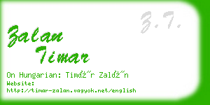 zalan timar business card